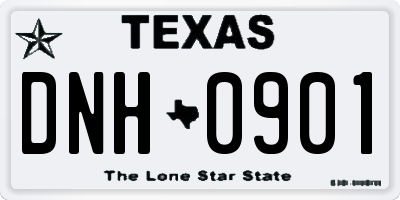 TX license plate DNH0901