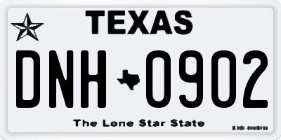 TX license plate DNH0902