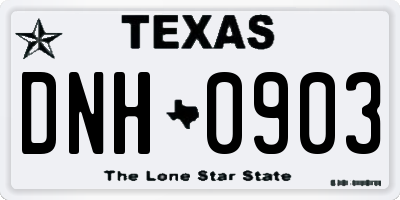 TX license plate DNH0903