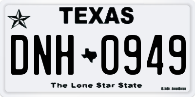 TX license plate DNH0949