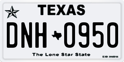 TX license plate DNH0950