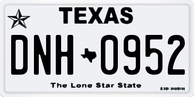 TX license plate DNH0952