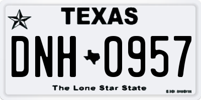 TX license plate DNH0957