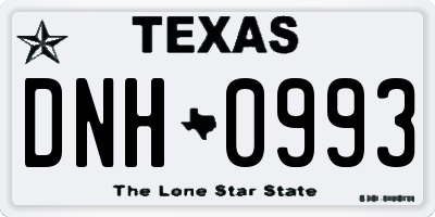 TX license plate DNH0993