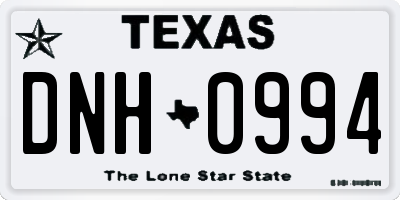 TX license plate DNH0994
