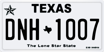 TX license plate DNH1007