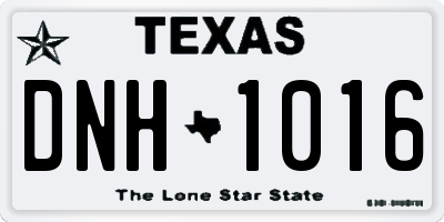 TX license plate DNH1016