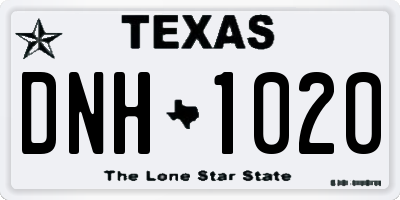 TX license plate DNH1020