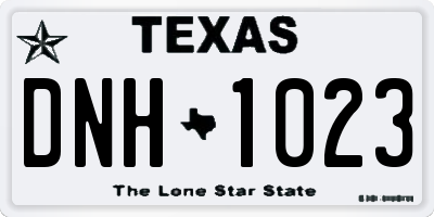 TX license plate DNH1023