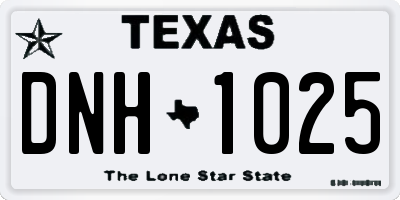TX license plate DNH1025