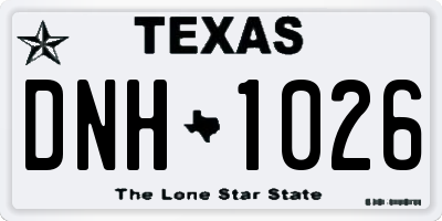 TX license plate DNH1026