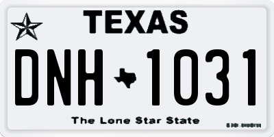 TX license plate DNH1031
