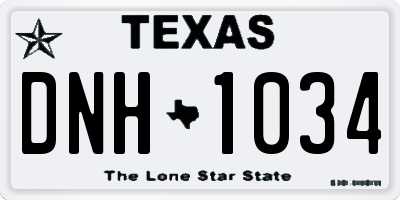 TX license plate DNH1034