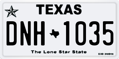 TX license plate DNH1035