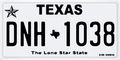 TX license plate DNH1038