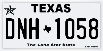 TX license plate DNH1058