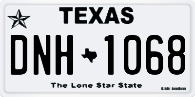 TX license plate DNH1068