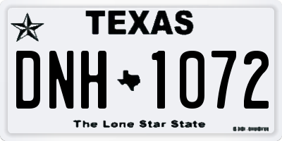 TX license plate DNH1072