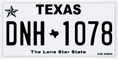 TX license plate DNH1078
