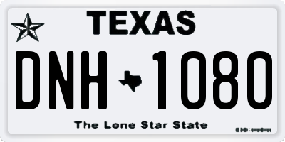 TX license plate DNH1080