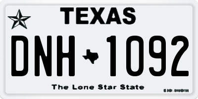 TX license plate DNH1092