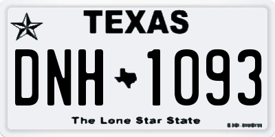 TX license plate DNH1093