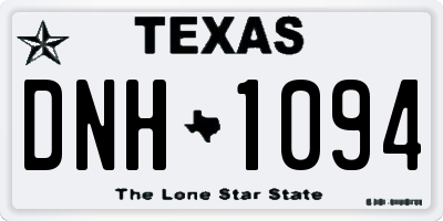 TX license plate DNH1094