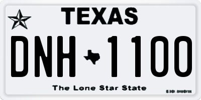 TX license plate DNH1100