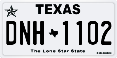 TX license plate DNH1102