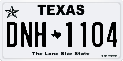 TX license plate DNH1104