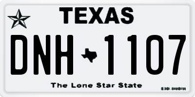 TX license plate DNH1107