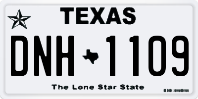 TX license plate DNH1109