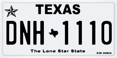 TX license plate DNH1110
