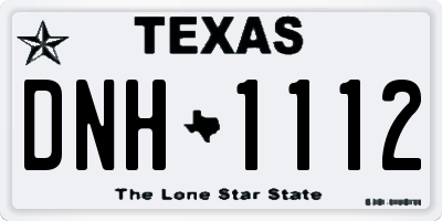 TX license plate DNH1112
