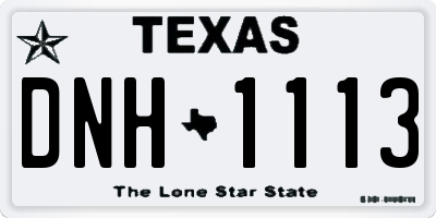 TX license plate DNH1113