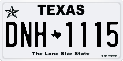 TX license plate DNH1115