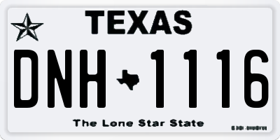 TX license plate DNH1116