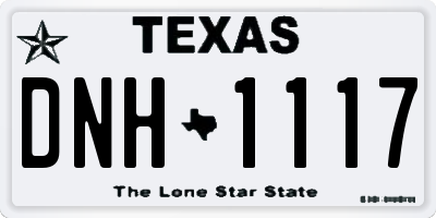 TX license plate DNH1117