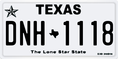 TX license plate DNH1118