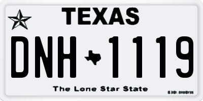 TX license plate DNH1119