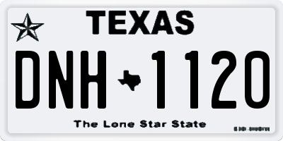 TX license plate DNH1120