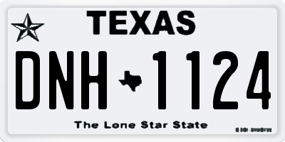 TX license plate DNH1124