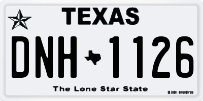 TX license plate DNH1126