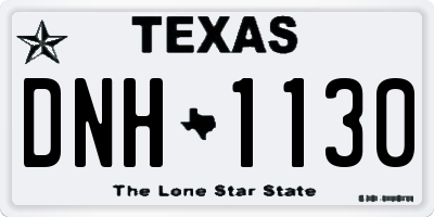 TX license plate DNH1130