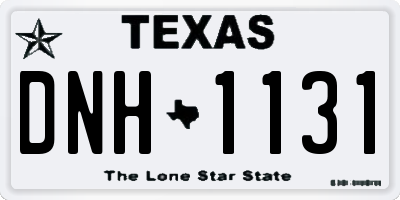 TX license plate DNH1131