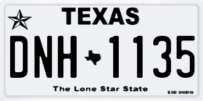 TX license plate DNH1135