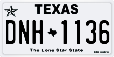 TX license plate DNH1136