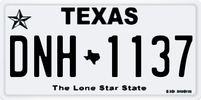 TX license plate DNH1137
