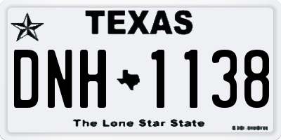 TX license plate DNH1138