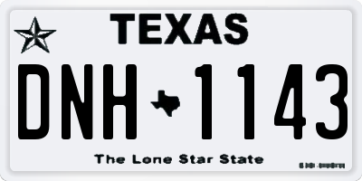 TX license plate DNH1143